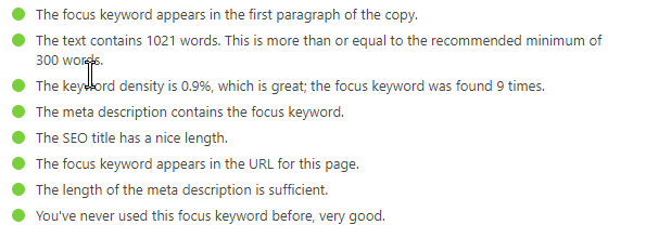Image of SEO search terms tests outputs